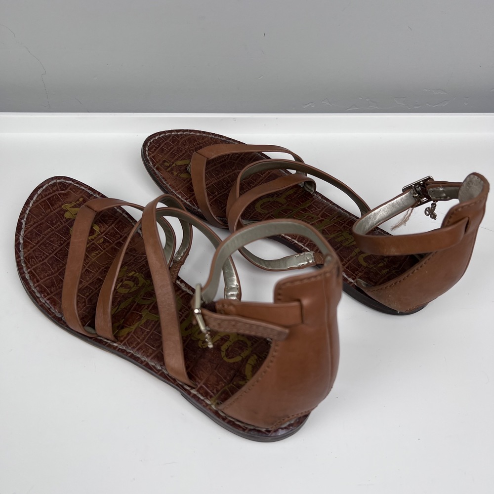 Sam Edelman Tan Flat Sandals with Crisscross and Ankle Straps Size 8.5 - Picture 10 of 11